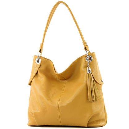 modamoda de T185 Damen Leder Schultertasche Handtasche handmade in Italy
