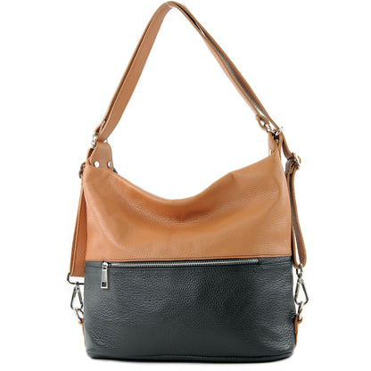 modamoda de T189 Damen Leder Rucksack Damentasche 2in1 handmade in Italy