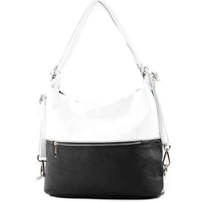 modamoda de T189 Damen Leder Rucksack Damentasche 2in1 handmade in Italy