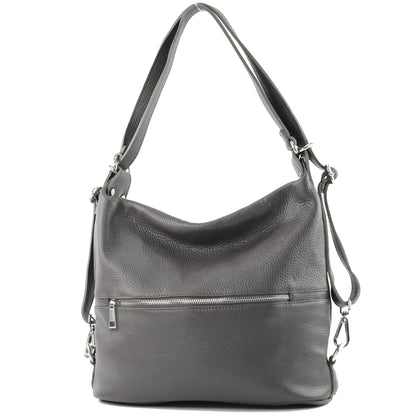 modamoda de T189 Damen Leder Rucksack Damentasche 2in1 handmade in Italy