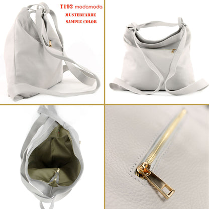 modamoda de T192 Damen Leder Rucksack Schultertasche 2in1 handmade in Italy