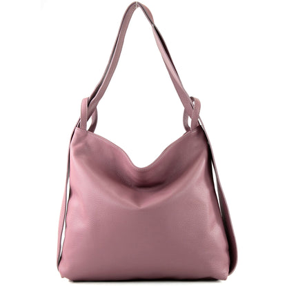 modamoda de T192 Damen Leder Rucksack Schultertasche 2in1 handmade in Italy
