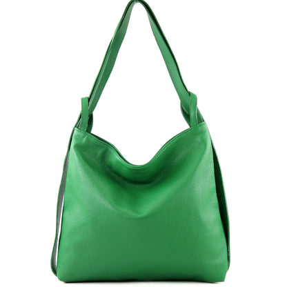 modamoda de T192 Damen Leder Rucksack Schultertasche 2in1 handmade in Italy