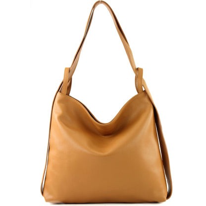 modamoda de T192 Damen Leder Rucksack Schultertasche 2in1 handmade in Italy