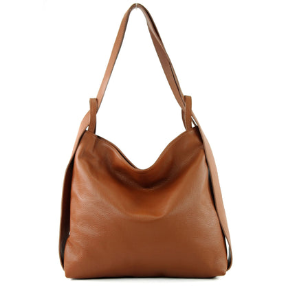 modamoda de T192 Damen Leder Rucksack Schultertasche 2in1 handmade in Italy