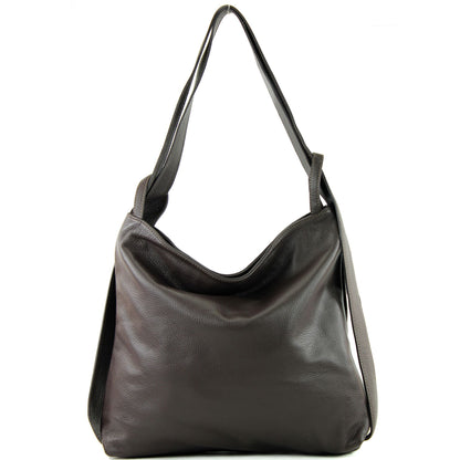 modamoda de T192 Damen Leder Rucksack Schultertasche 2in1 handmade in Italy