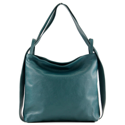 modamoda de T192 Damen Leder Rucksack Schultertasche 2in1 handmade in Italy