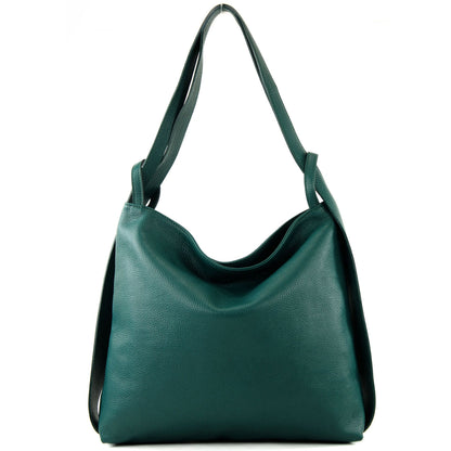 modamoda de T192 Damen Leder Rucksack Schultertasche 2in1 handmade in Italy