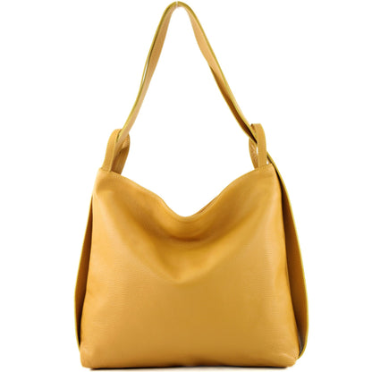 modamoda de T192 Damen Leder Rucksack Schultertasche 2in1 handmade in Italy