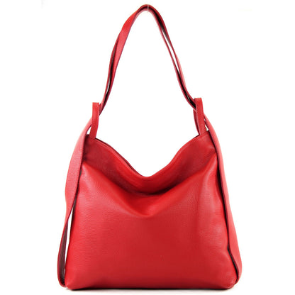modamoda de T192 Damen Leder Rucksack Schultertasche 2in1 handmade in Italy