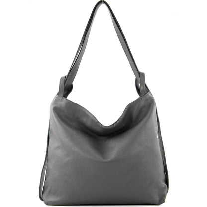 modamoda de T192 Damen Leder Rucksack Schultertasche 2in1 handmade in Italy