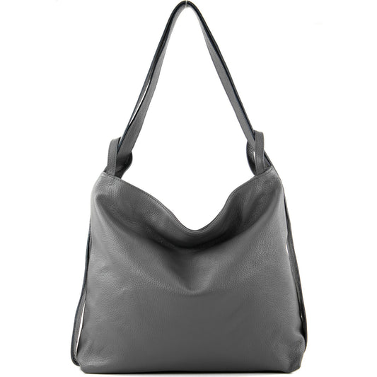 modamoda de T192 Damen Leder Rucksack Schultertasche 2in1 handmade in Italy