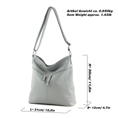 modamoda de T196 Damen Leder Schultertasche Umhängetasche handmade in Italy