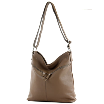 modamoda de T196 Damen Leder Schultertasche Umhängetasche handmade in Italy