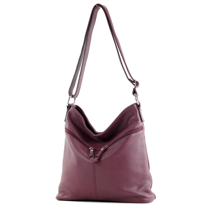 modamoda de T196 Damen Leder Schultertasche Umhängetasche handmade in Italy