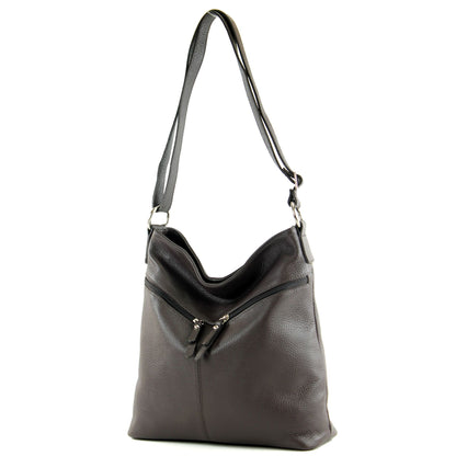 modamoda de T196 Damen Leder Schultertasche Umhängetasche handmade in Italy