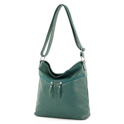 modamoda de T196 Damen Leder Schultertasche Umhängetasche handmade in Italy