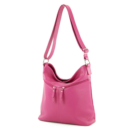 modamoda de T196 Damen Leder Schultertasche Umhängetasche handmade in Italy