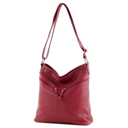 modamoda de T196 Damen Leder Schultertasche Umhängetasche handmade in Italy