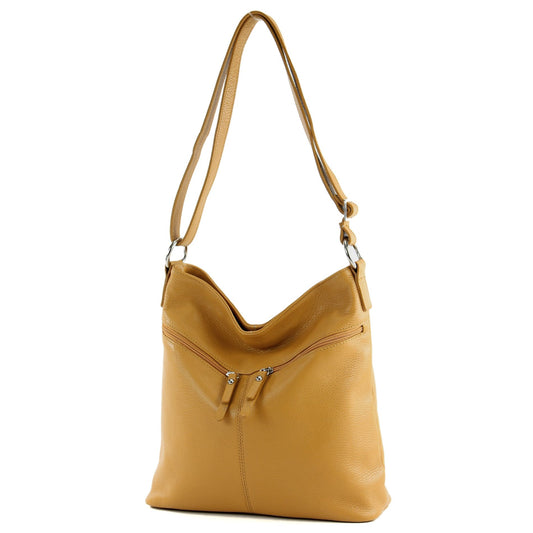 modamoda de T196 Damen Leder Schultertasche Umhängetasche handmade in Italy