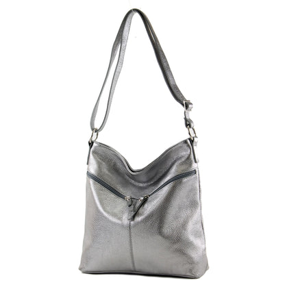 modamoda de T196 Damen Leder Schultertasche Umhängetasche handmade in Italy