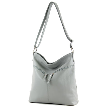 modamoda de T196 Damen Leder Schultertasche Umhängetasche handmade in Italy