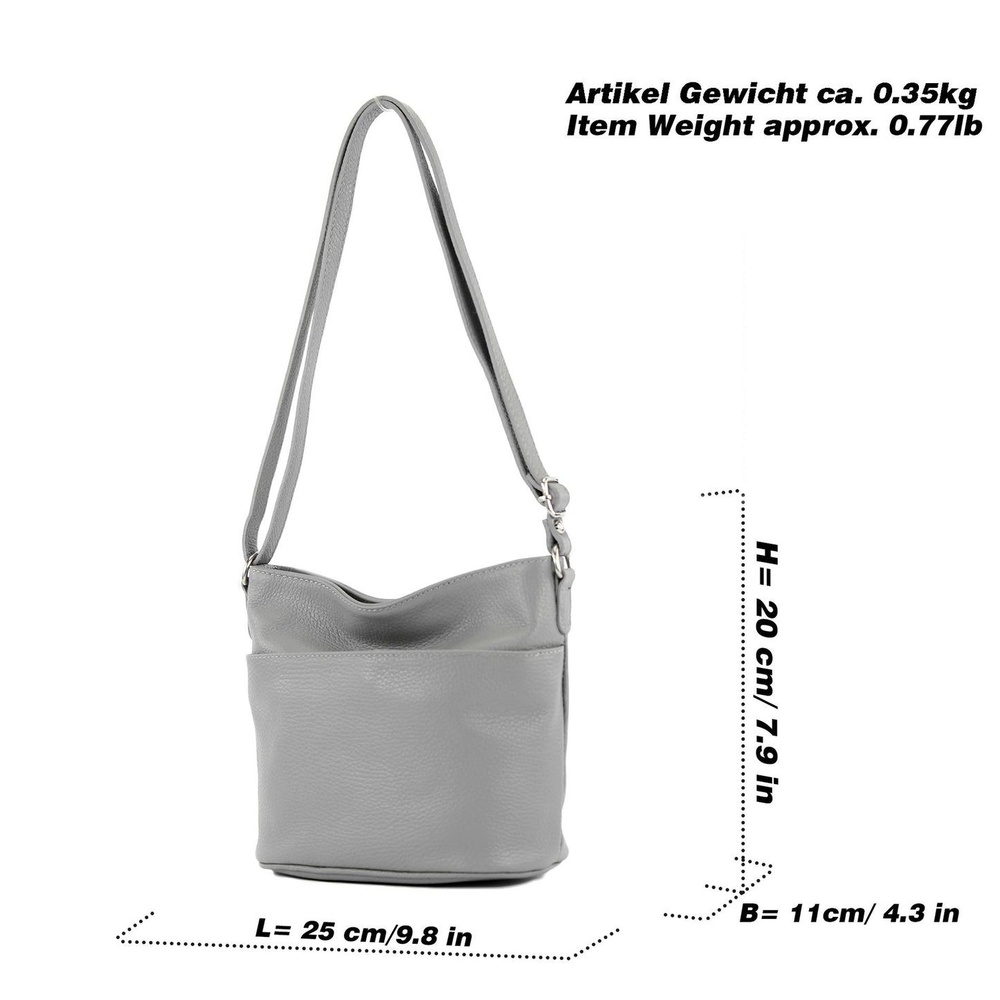 modamoda de T198 kleine Damen Leder Umhängetasche Schultertasche handmade in Italy