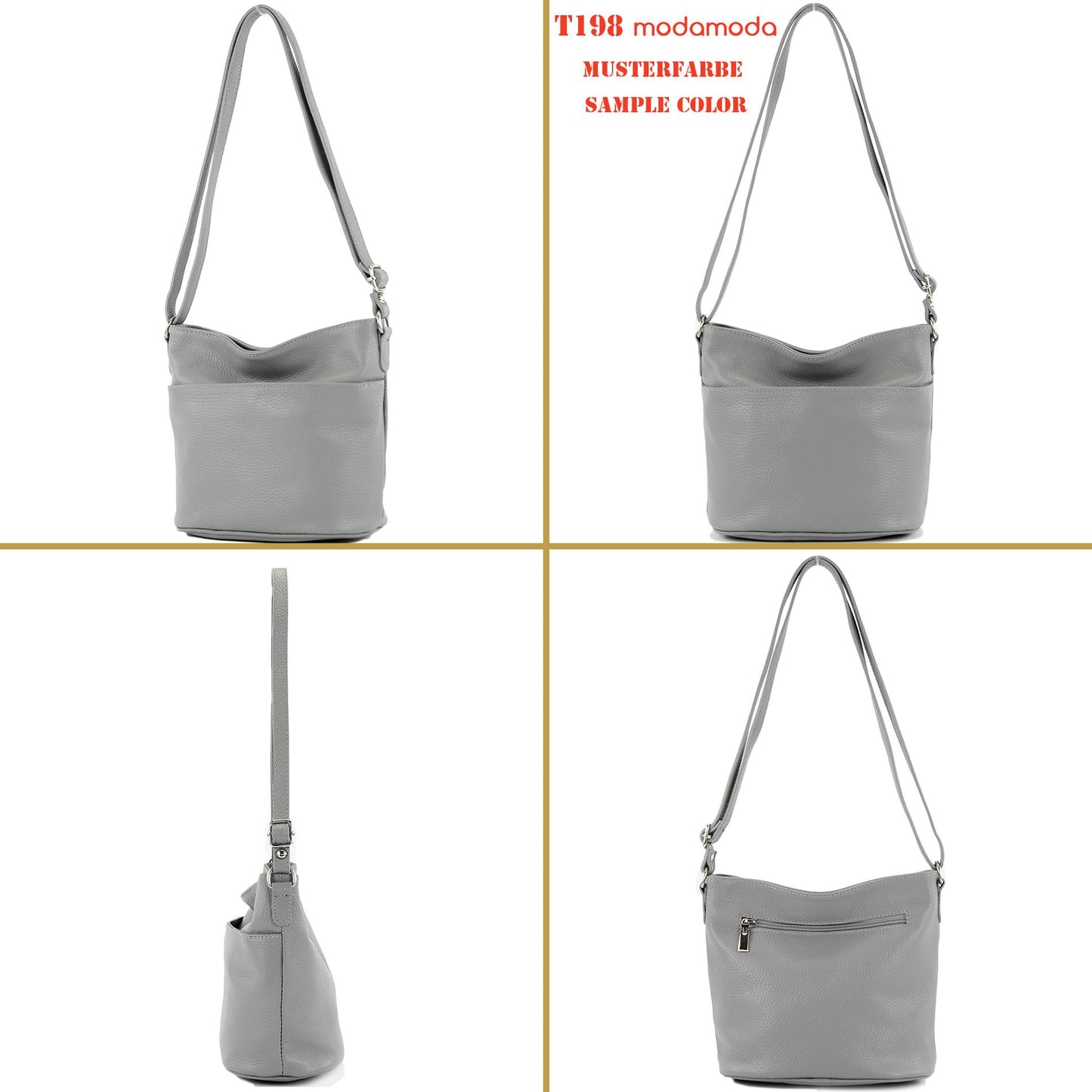 modamoda de T198 kleine Damen Leder Umhängetasche Schultertasche handmade in Italy