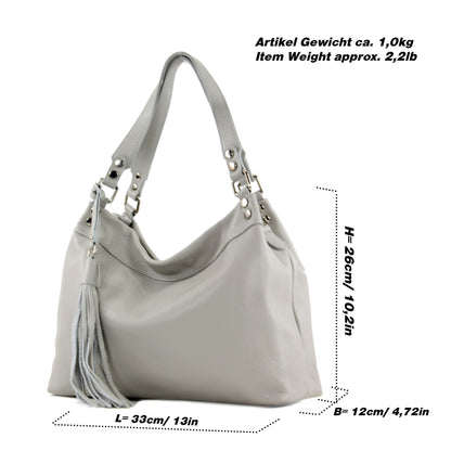 modamoda de T201 Damen Leder Schultertasche Handtasche handmade in Italy
