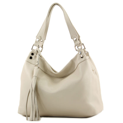 modamoda de T201 Damen Leder Schultertasche Handtasche handmade in Italy