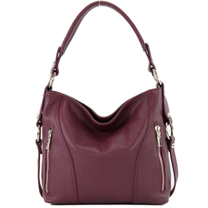 modamoda de T202 Damen Leder Henkeltasche Schultertasche handmade in Italy