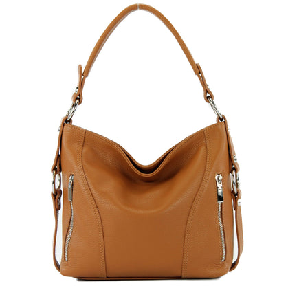 modamoda de T202 Damen Leder Henkeltasche Schultertasche handmade in Italy