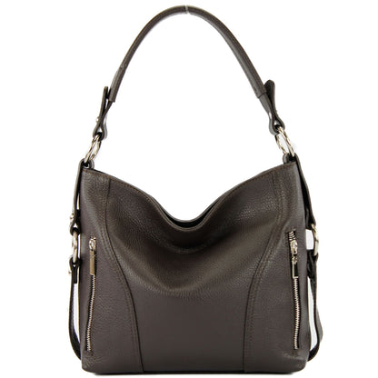 modamoda de T202 Damen Leder Henkeltasche Schultertasche handmade in Italy