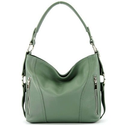 modamoda de T202 Damen Leder Henkeltasche Schultertasche handmade in Italy