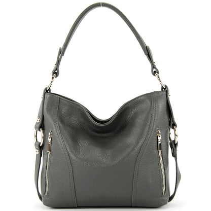 modamoda de T202 Damen Leder Henkeltasche Schultertasche handmade in Italy