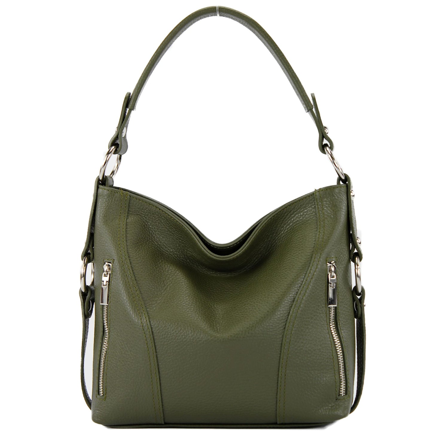 modamoda de T202 Damen Leder Henkeltasche Schultertasche handmade in Italy