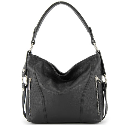 modamoda de T202 Damen Leder Henkeltasche Schultertasche handmade in Italy