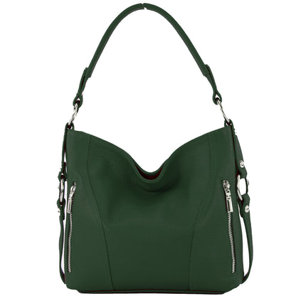 modamoda de T202 Damen Leder Henkeltasche Schultertasche handmade in Italy