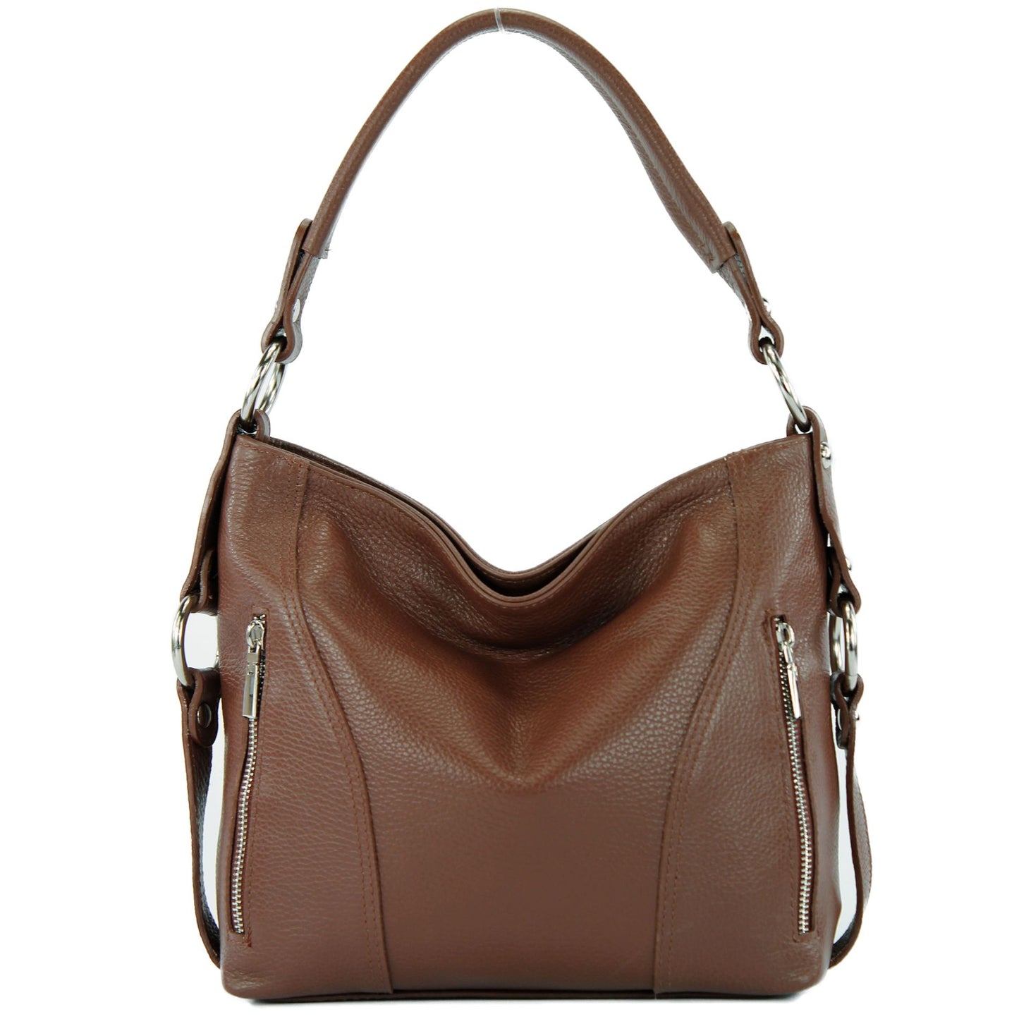 modamoda de T202 Damen Leder Henkeltasche Schultertasche handmade in Italy