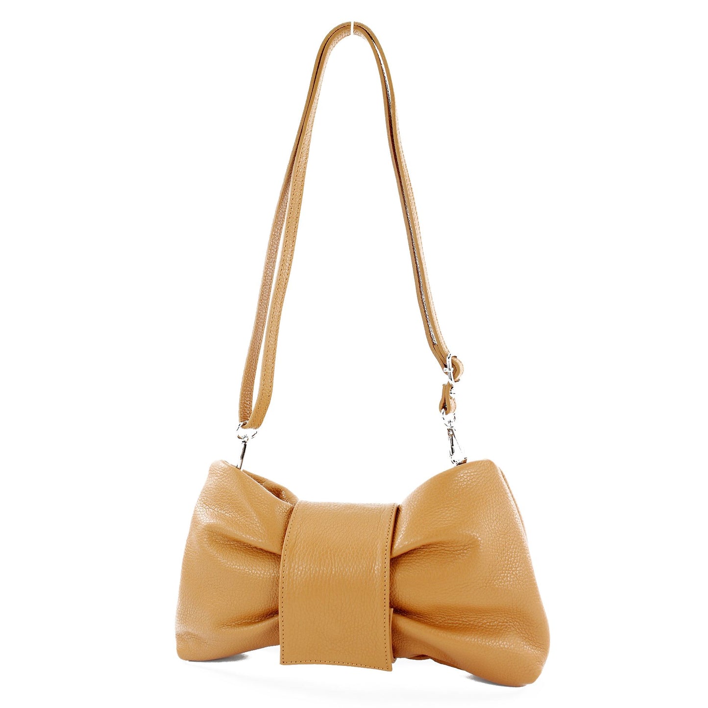 modamoda de T214 Damen Leder Umhängetasche Clutch Schultertasche Schleife handmade in Italy