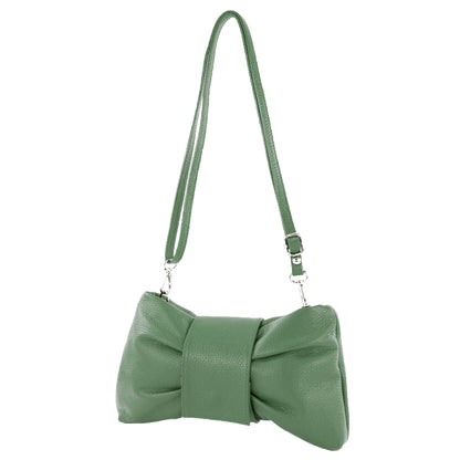 modamoda de T214 Damen Leder Umhängetasche Clutch Schultertasche Schleife handmade in Italy