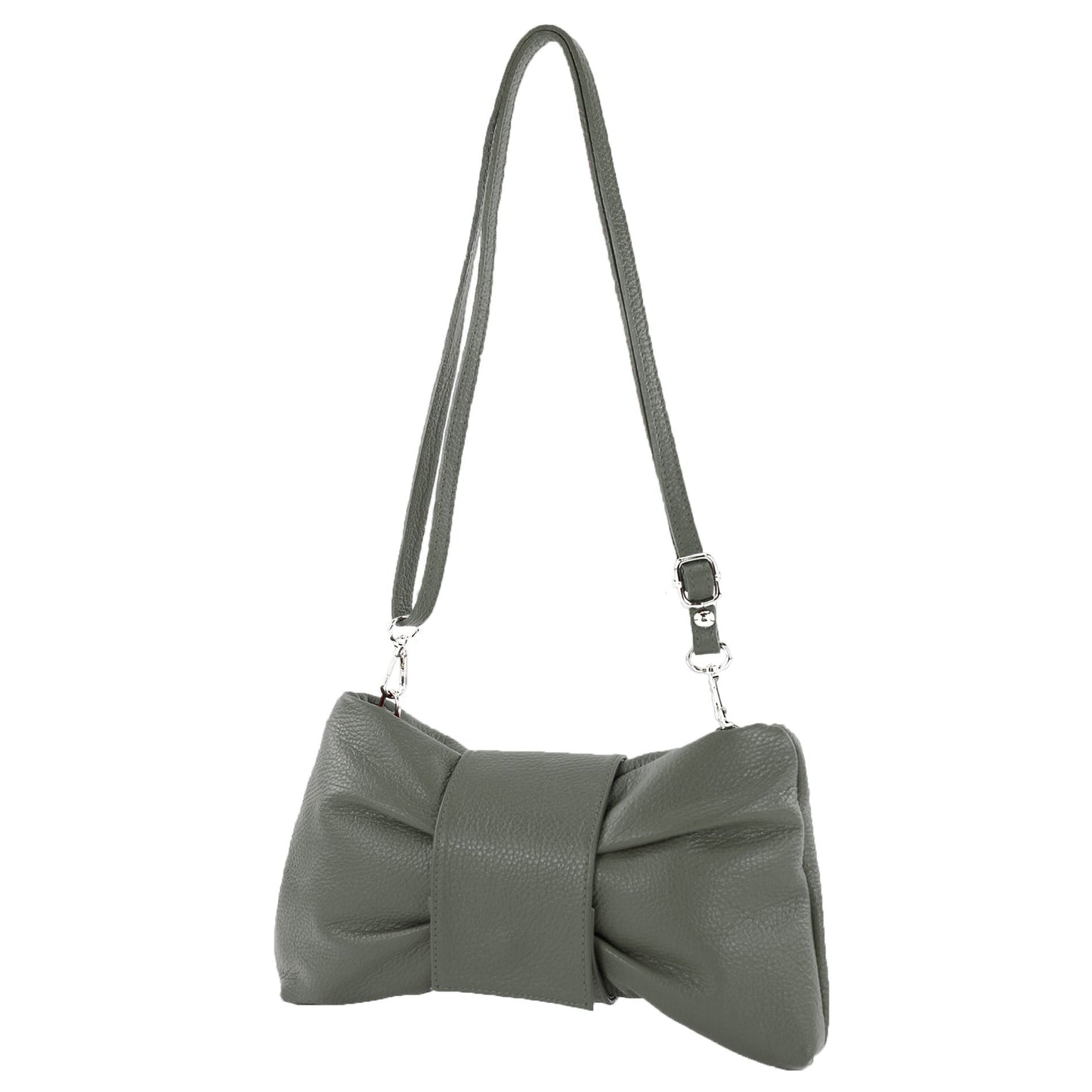 modamoda de T214 Damen Leder Umhängetasche Clutch Schultertasche Schleife handmade in Italy