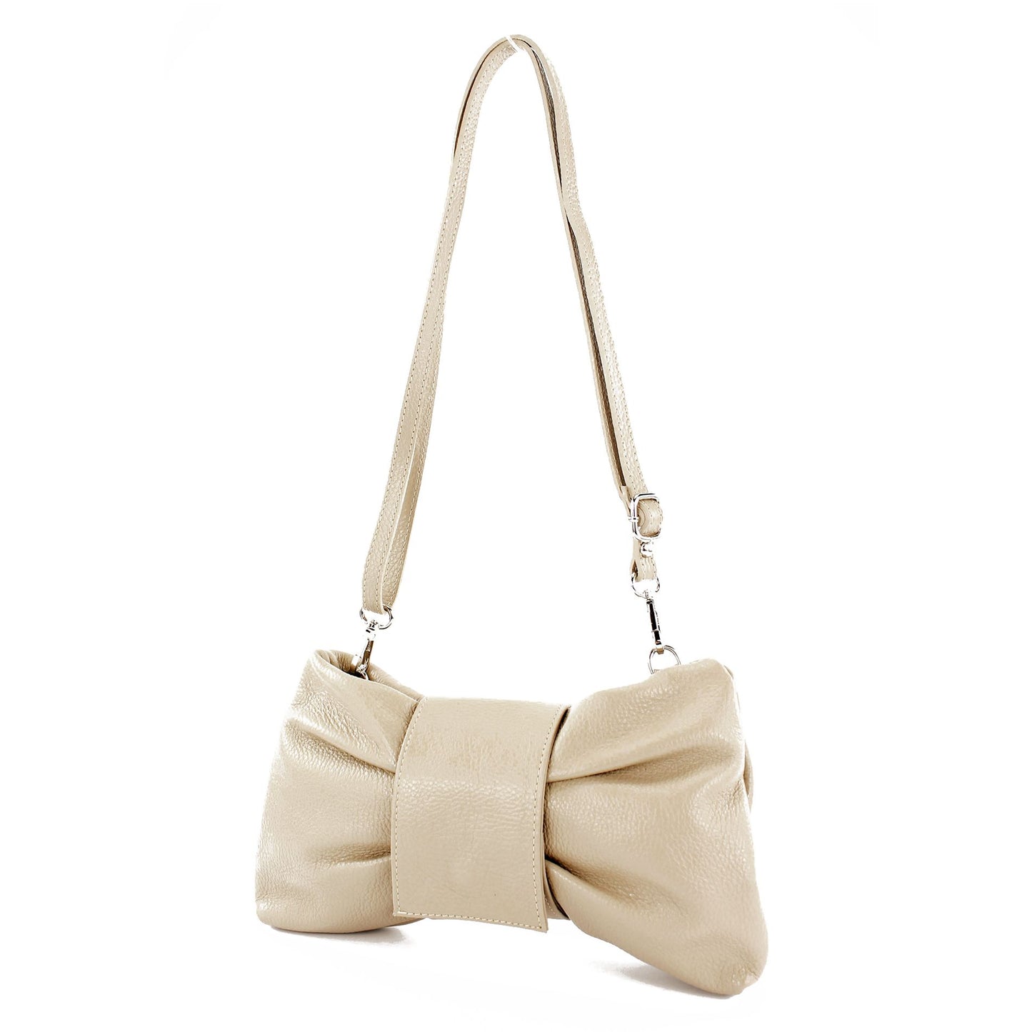 modamoda de T214 Damen Leder Umhängetasche Clutch Schultertasche Schleife handmade in Italy