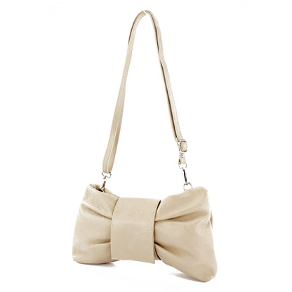 modamoda de T214 Damen Leder Umhängetasche Clutch Schultertasche Schleife handmade in Italy