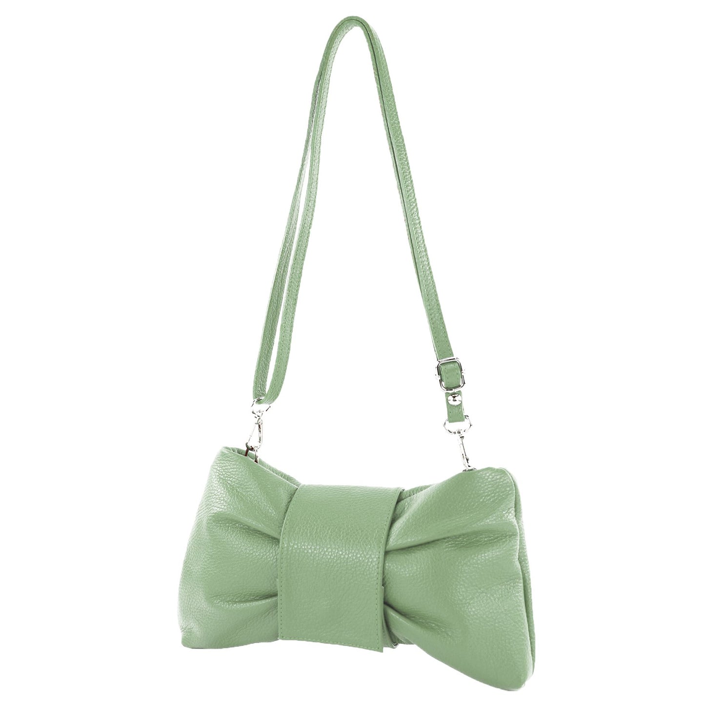 modamoda de T214 Damen Leder Umhängetasche Clutch Schultertasche Schleife handmade in Italy