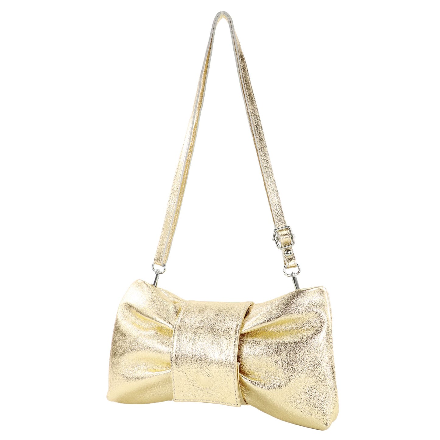 modamoda de T214 Damen Leder Umhängetasche Clutch Schultertasche Schleife handmade in Italy