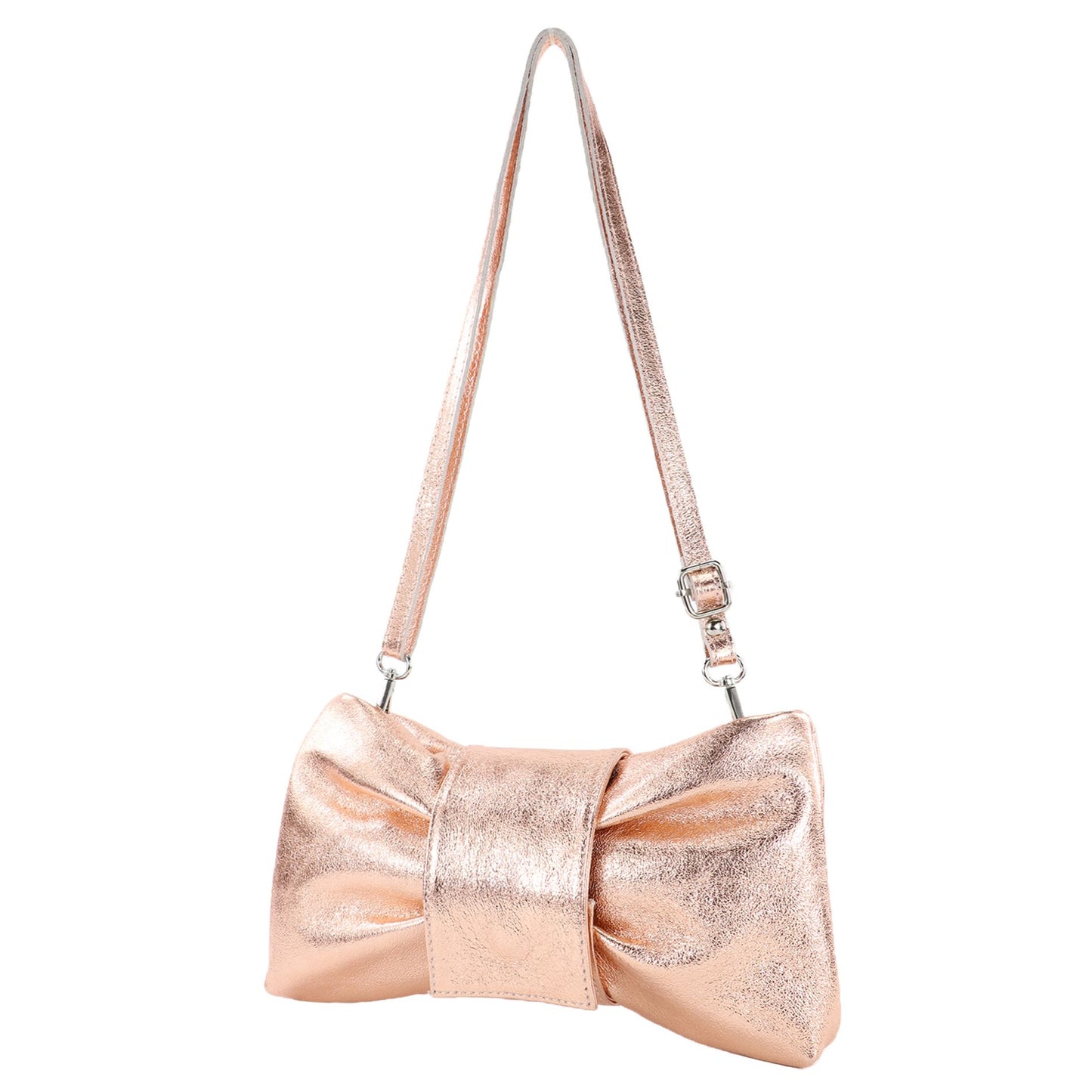 modamoda de T214 Damen Leder Umhängetasche Clutch Schultertasche Schleife handmade in Italy