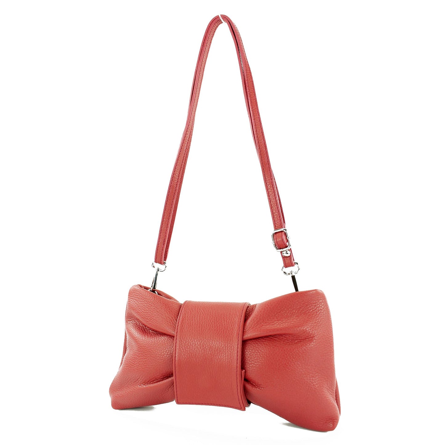 modamoda de T214 Damen Leder Umhängetasche Clutch Schultertasche Schleife handmade in Italy
