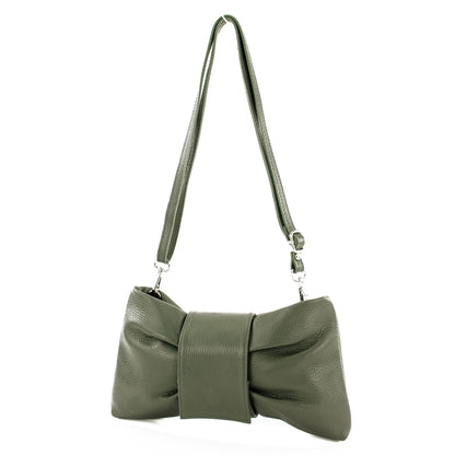 modamoda de T214 Damen Leder Umhängetasche Clutch Schultertasche Schleife handmade in Italy