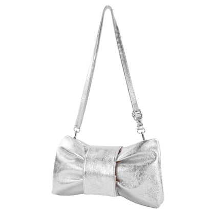 modamoda de T214 Damen Leder Umhängetasche Clutch Schultertasche Schleife handmade in Italy